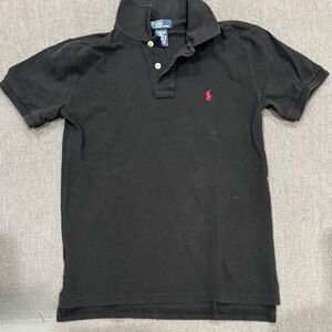 Ralph Lauren Black Polo with Red Pony Embroidery - Kids